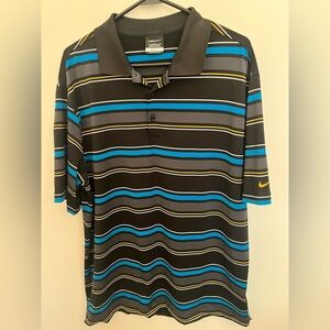 NIKE GOLF DRI-FIT SIZE LARGE MEN’S GOLF SHIRT. MULTI COLORED